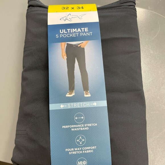 NEW Greg Norman Men's 32X34 Ultimate 5 Pocket Pants Black Performance - Picture 2 of 11